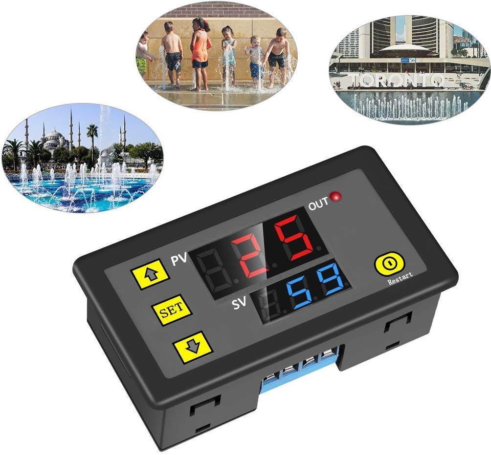 Rơle Hẹn Giờ Diymore Chính Hãng, Mô-đun Công Tắc Trễ Chu Kỳ Thời Gian Kỹ Thuật Số Có Thể Lập Trình DC 12V 10A Điều Khiển Bật Tắt 1500W Màn Hình LED 0-999 Giây Phút
