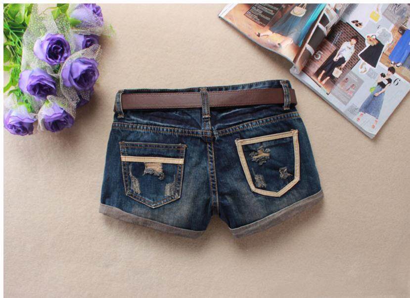 Summer Denim Shorts For Women Sexy Mini Shorts Womens Rivet Holes Jeans Low Waist Shorts 0683