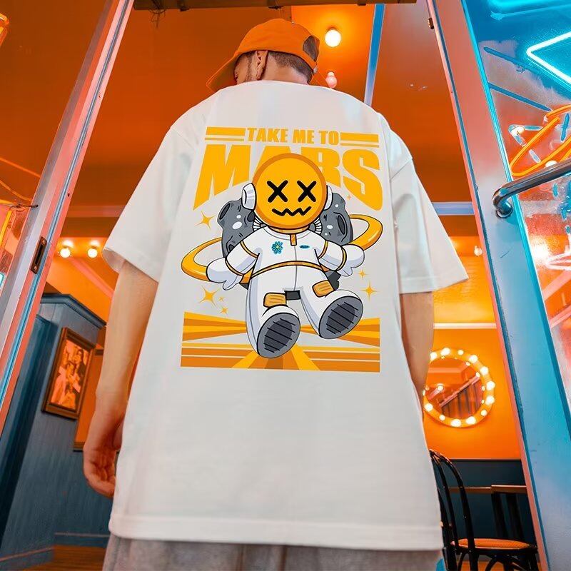 Short sleeved T-shirt for men, summer teenagers, men, loose fashion label for middle school students, high school students, men, half sleeved fashion