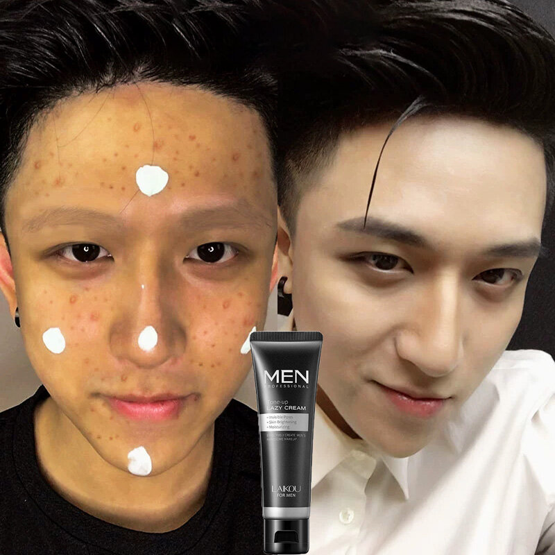 【Ready stock】Men Concealer Tone-up Lazy  Cream Men Moisturizing Whitening Face Cream Oil Control Shrink Pore Refreshing Natural Men's BB Cream 50g