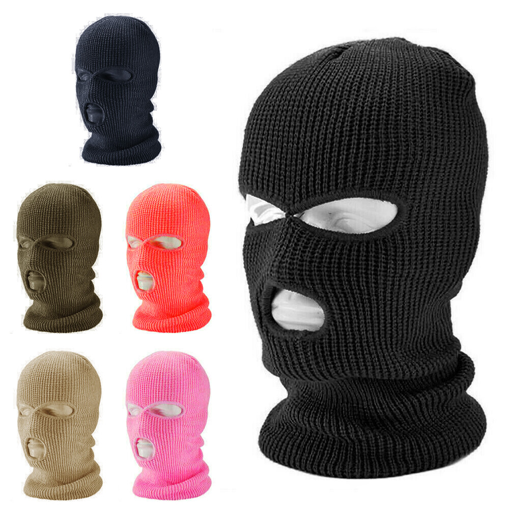 3 Hole Ski Mask Winter Balaclava Full Face Mask Beanie Warm Hat
