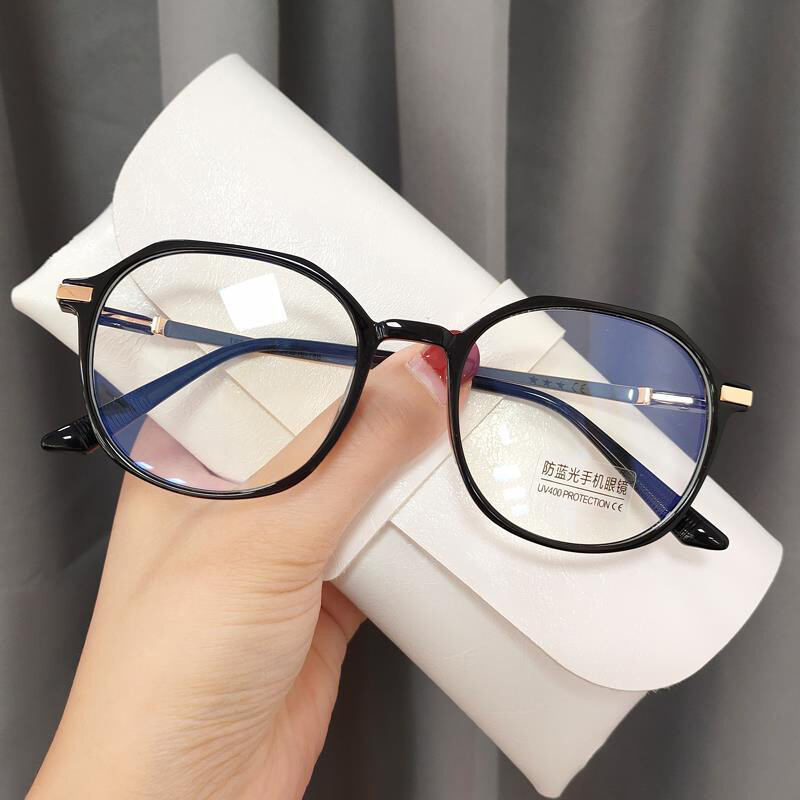 Anti-blue Light Myopia Glasses Polygon Glasses Frame Korean Version Flat Mirror Trend Fashion Glasses Ins Popular PTQ