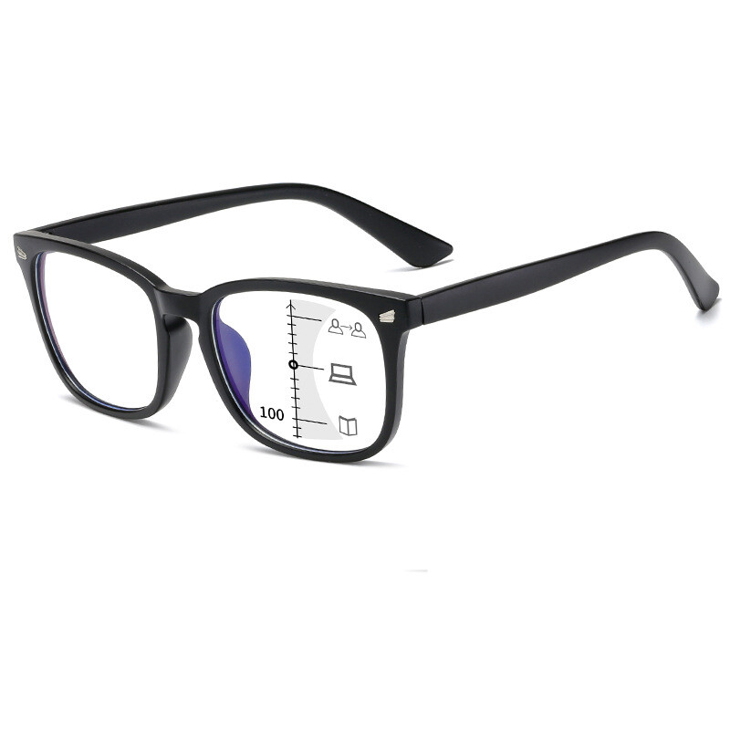 New 3 in 1 Progressive Multifocal Reading Glasses Women Anti-blue Eyeglasses Easy to Look Far and Near