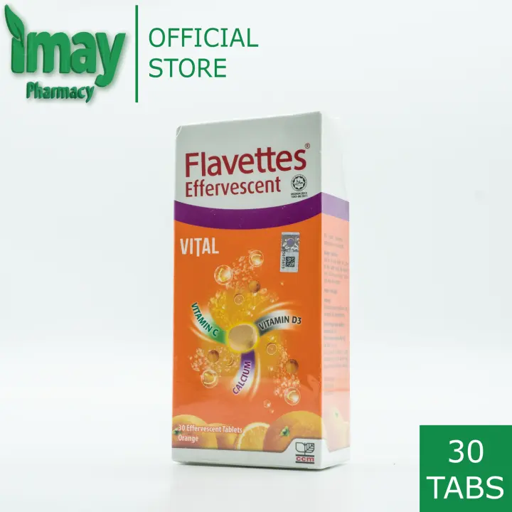 Flavettes Vital Effervescent Vitamin C 1000mg Vitamin D3 Calcium Orange 15 S X 2 Lazada