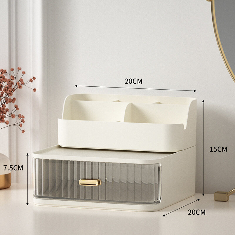 XINLANYASHE cosmetic storage box dustproof desktop storage box storage box on desk drawer type desk storage box desk storage shelf drawer multipurpose drawer Sundries box, chest of drawers, transparent storage box