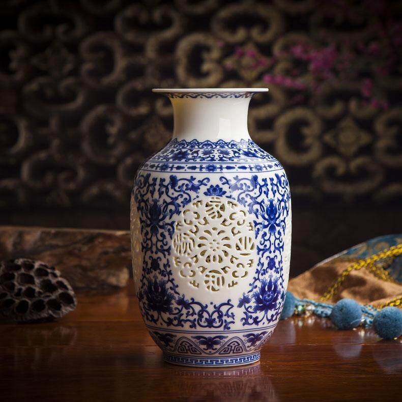 Ceramic Vase Chinese Antique Vase Royal Blue And White Porcelain Vase Cabinet living Room TV Cabinet Home Decoration Housewarming Gift