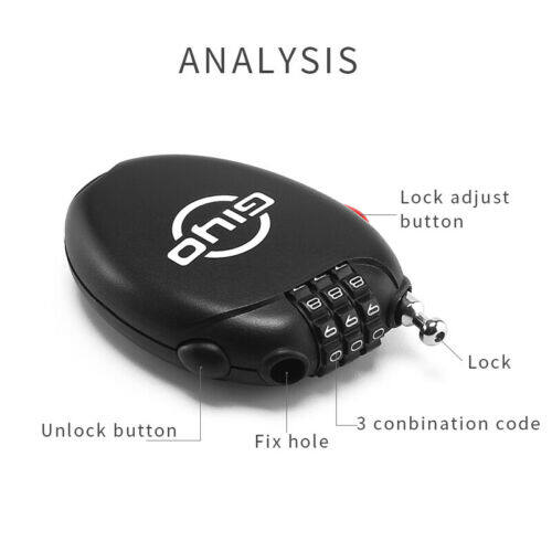 GIYO Khóa Xe Đạp Cáp Mini Đa Năng Khóa Xe Đạp Mật Khẩu 3 Chữ Số Khóa Mũ Bảo Hiểm Xe Đạp Khóa Khóa Mã Chống Trộm Cho Xe Đạp