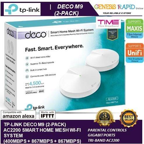 TP-Link Smart Hub /& Whole Home Mesh WiFi System and Bluetooth Smart Hub 2-Pack Works with Alexa Deco M9 Plus 2-Pack with Wi-Fi Plug by TP-Link