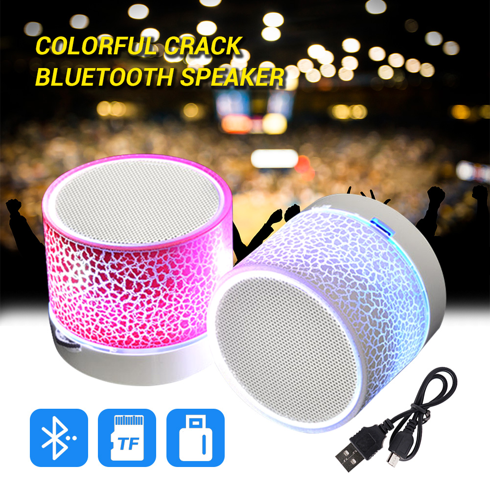 VAORLO Portable S10 Cracks Mini Bluetooth Wireless Speaker With LED Lights Support USB / TF / BLUETOOTH