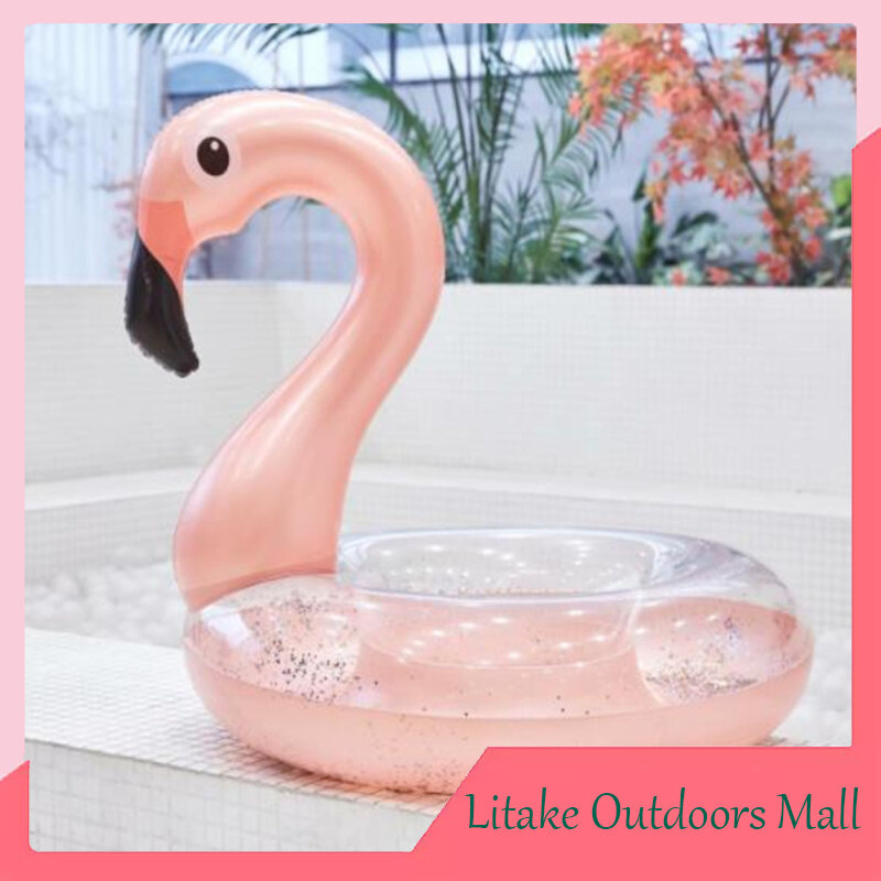 Flamingo-shaped Swimming Ring Swimming Float Water Boat Ring Inflatable Water Toys