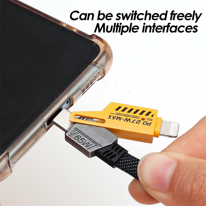 Cáp sạc điện thoại di động 4 trong 1 cáp USB sạc siêu nhanh Cáp dữ liệu pd27w sạc kép Type-C cho điện thoại Huawei MP4