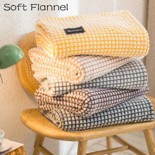 Home Fashion002 Mền vải san hô mềm họa tiết sọc caro thích hợp giường đơn thumbnail