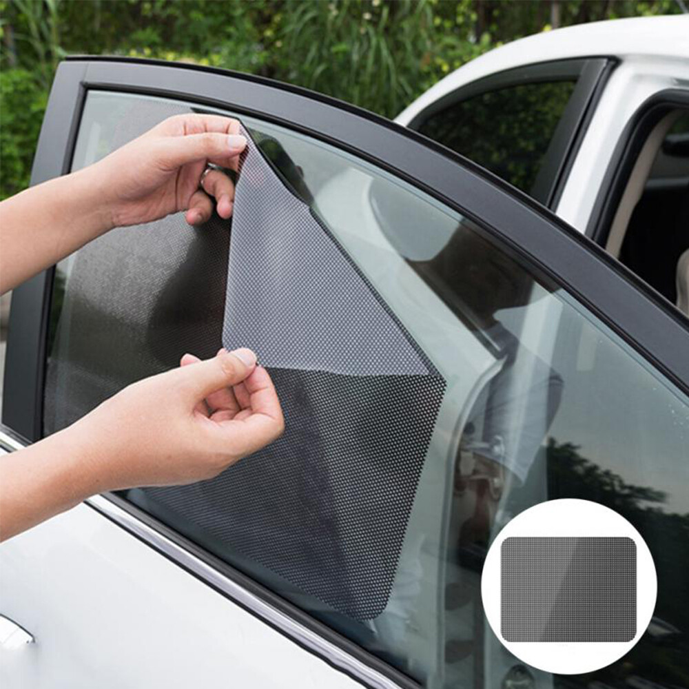 Fashion 2pcs Car Sun Shades Film Window Shield with Small Holes Black PVC Sunshade Windows Film