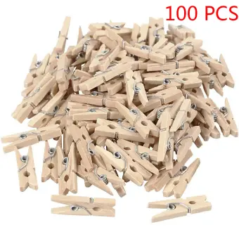 100pcs 2 5x0 3cm Natural Mini Wooden Clips For Clothespins