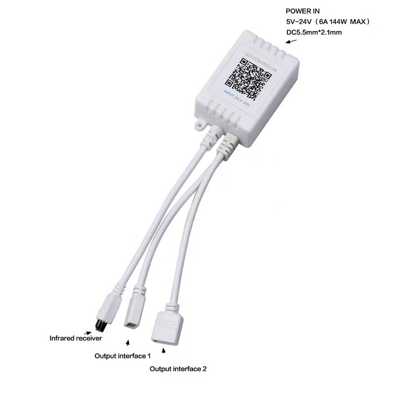 Led Strip Lights Controller,Controller RGB Led Strip Light Controller + Infrared Remote Control 24 Keys