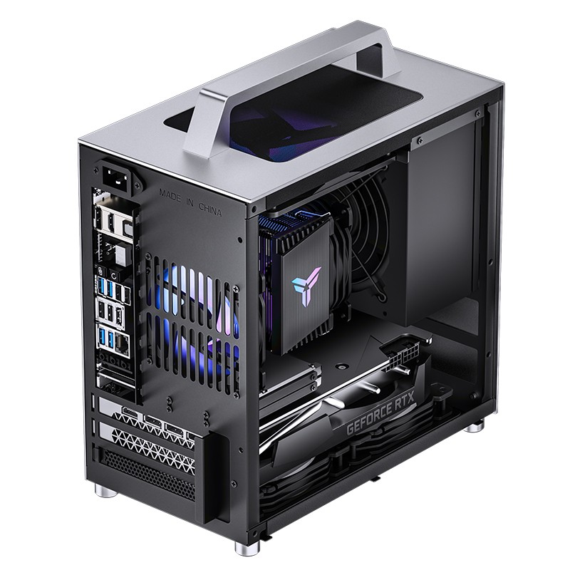 Jonsbo Vỏ T8 PLUS Vỏ Máy Tính Xách Tay Mini ITX Khung Gầm Trong Suốt Bo Mạch Chủ ITX Nguồn ATX Bằng Nhôm Với Quạt ARGB 14CM
