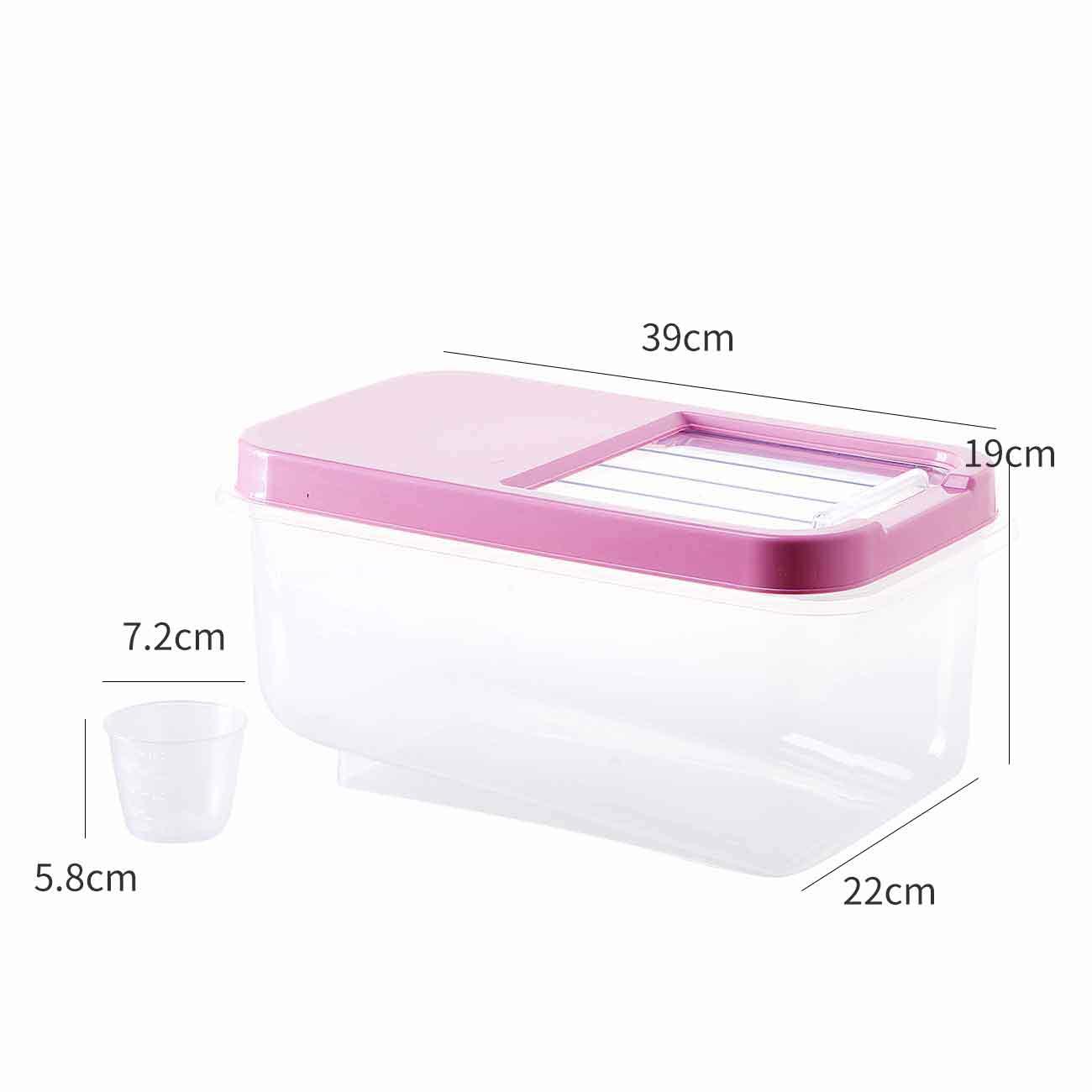 Homenhome Rice Storage Box Flour Storage Box Kitchen Cabinet (1 Pcs Storgae Container+ 1 Pcs Measure Cup)