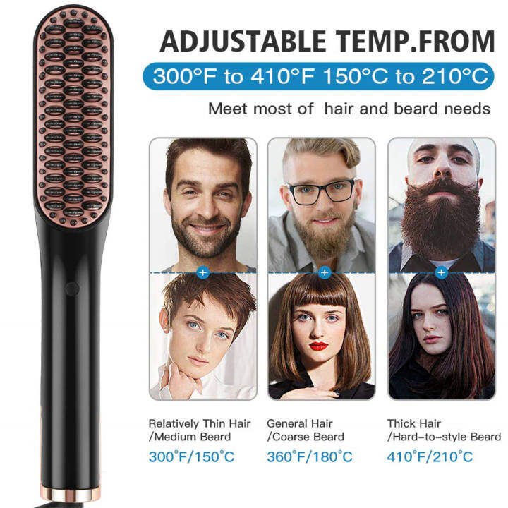 temperature to straighten beard