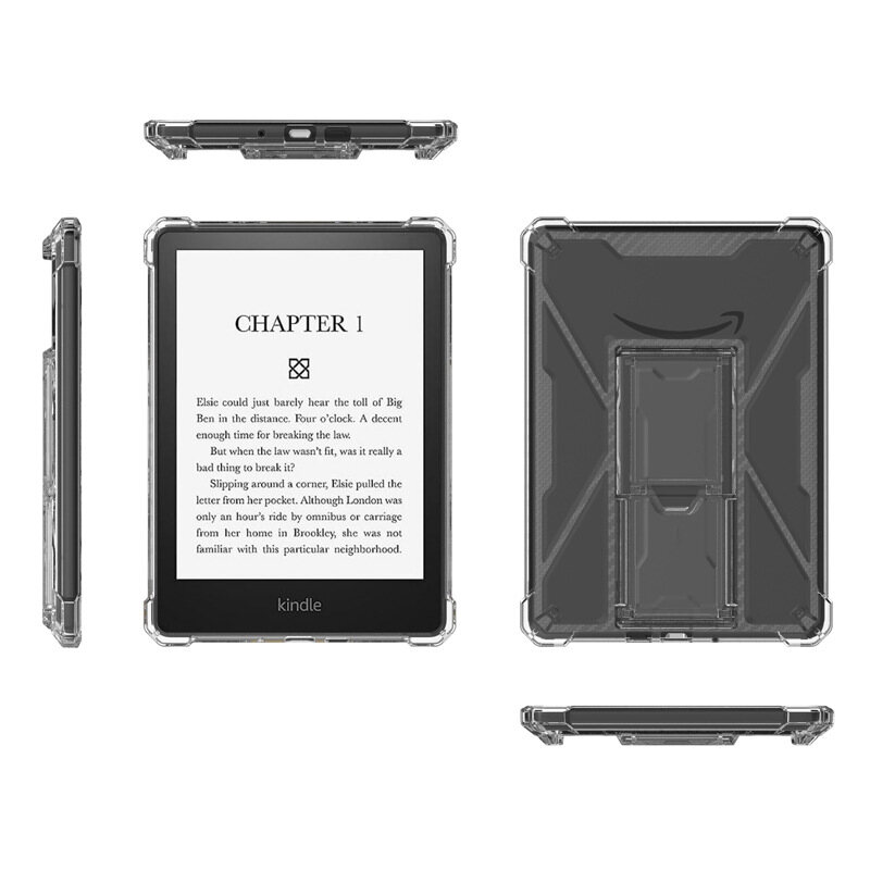 Transparent shockproof protective case for Amazon Kindle Fire Fire7 e-book reader anti drop clear cover shell Kindle Paperwhite5 6.8 inch Paperwhite 4 PQ94WIF Paperwhite 3 2 holder stand