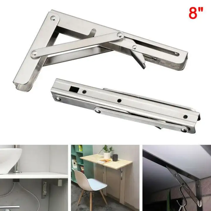 Folding Shelf Brackets Heavy Duty Stainless Steel Bench Table Bracket Load 330lb Collapsible With S 2 Pcs