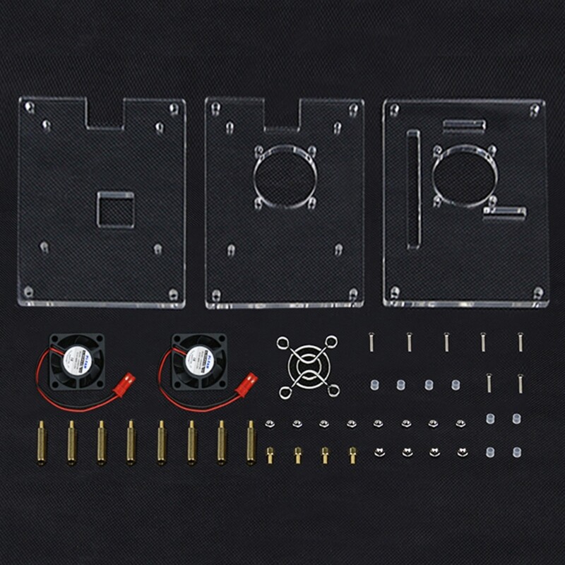 Raspberry Pi Rack Case with Raspberry Pi Heatsinks Stackable Case Stack Enclosure for Raspberry Pi 4/3/2 Model B