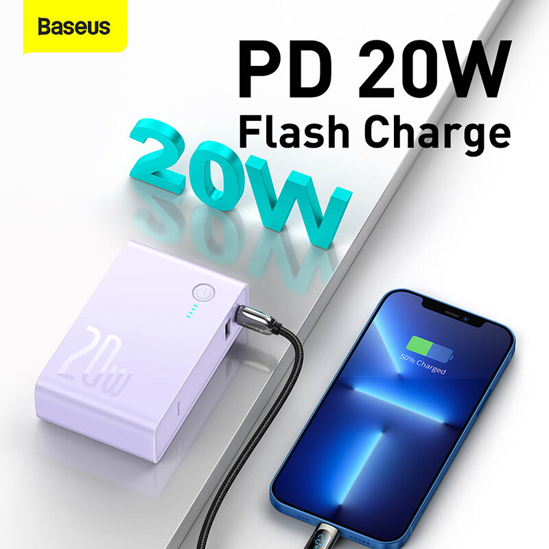 Baseus 20W 2-In-1 PowerBank & Charger 10000MAh CN Plug Power Station ...