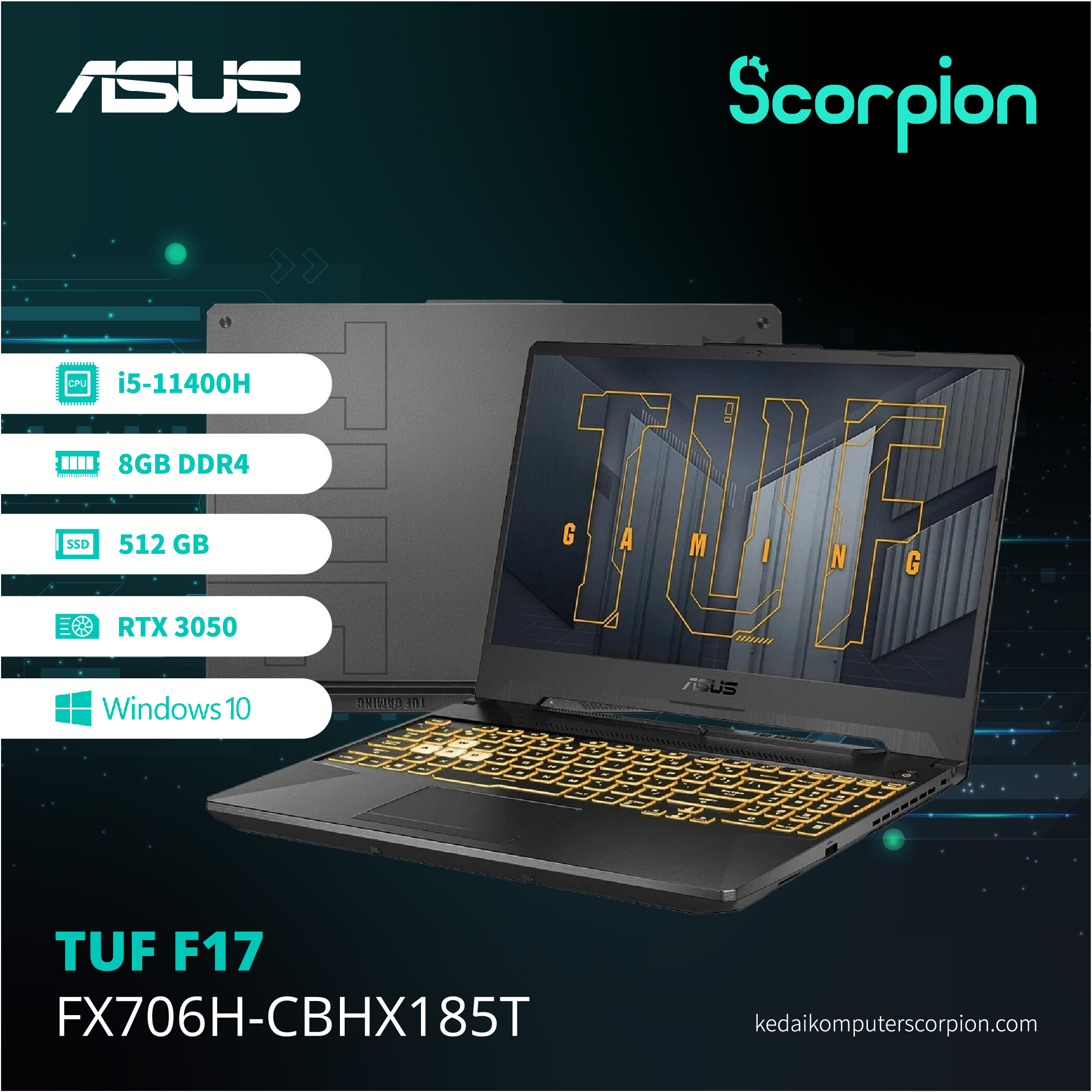 Asus Tuf F17 Fx706h Cbhx185t Gaming Laptop Lazada 7123