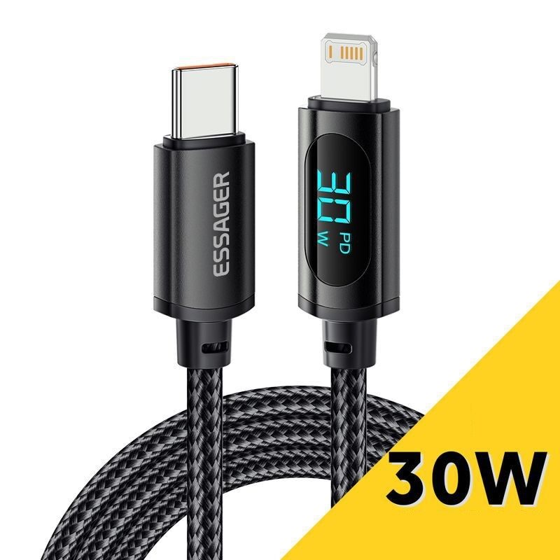 Usb c to phone lightning short cable 25cm pd quick charge data 20w braided tough cable