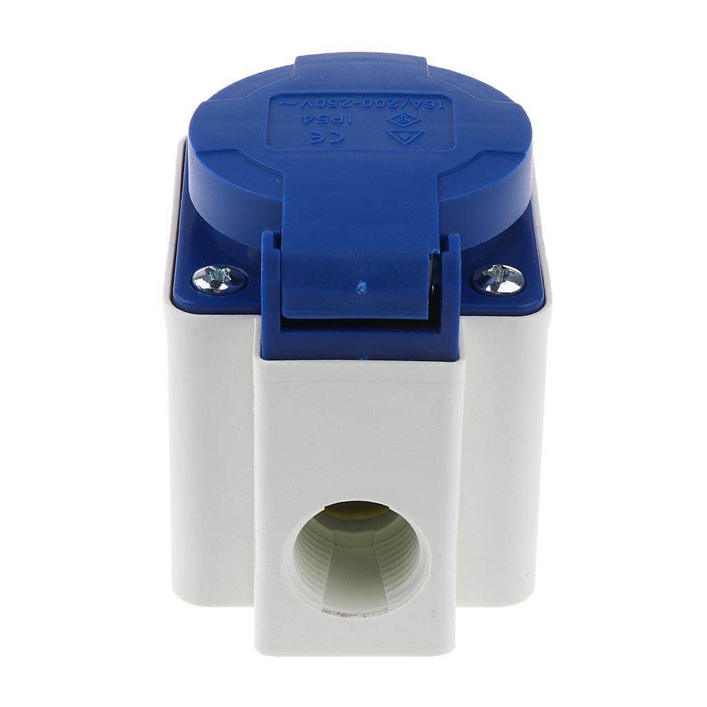Blesiya SCHUKO 2Pin 16A 220V Waterproof EU Power Socket