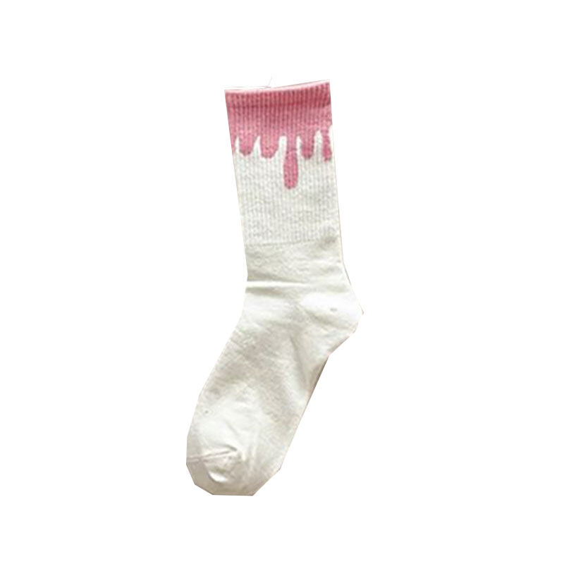 LAL Pink Strawberry Bear Socks Cartoon Long Tube in Tube Cute Female Socks