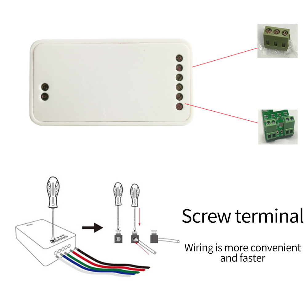 Wuli [Fast Delivery] Tuya wifi RGB+CCT LED Light Controller Control LED DC12-24V Controller Work