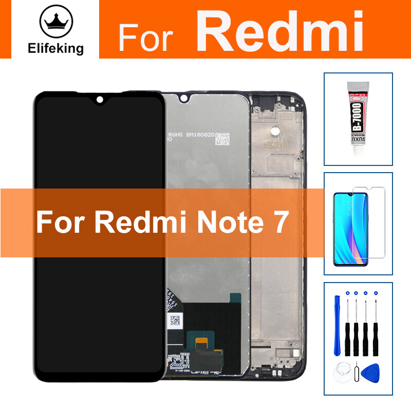 6.3'' LCD For Xiaomi Redmi Note 7 Pro M1901F7G M1901F7S Touch Digitizer Assembly Replacement+Tool+Glue+Tempered Glass