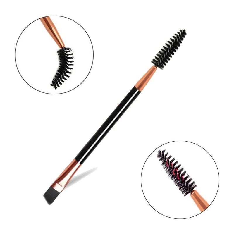 【grilrigrin】Double Eyelash Brush Eyebrow Spoolie and Angled Brow Brush for Eye Makeup
