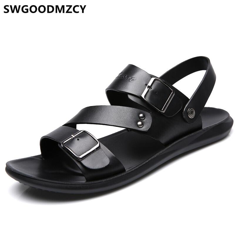 men's designer leather sandals