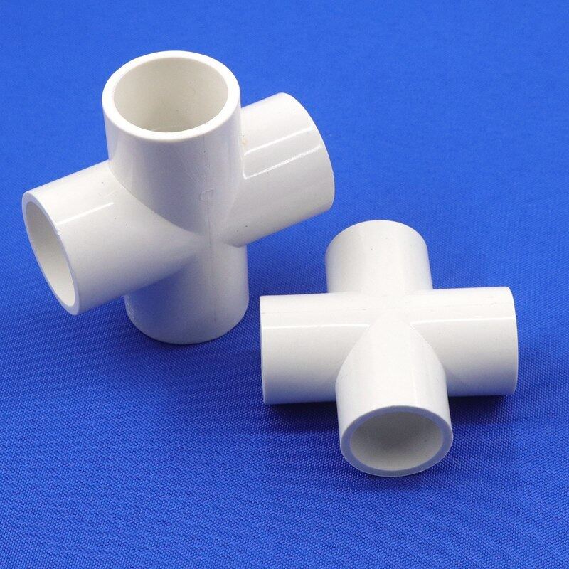 1pcs PVC Pipe 4 Way Connector I.D 20/25/32/40mm PVC Cross Connector Garden Irrigation Water Tube