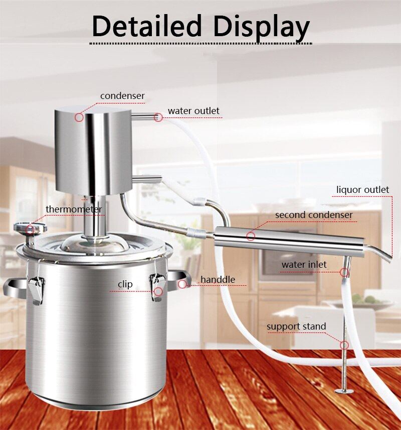 12L/22L Home Brew Rose Water Wine Alcohol Moonshine Distiller Hydrosal