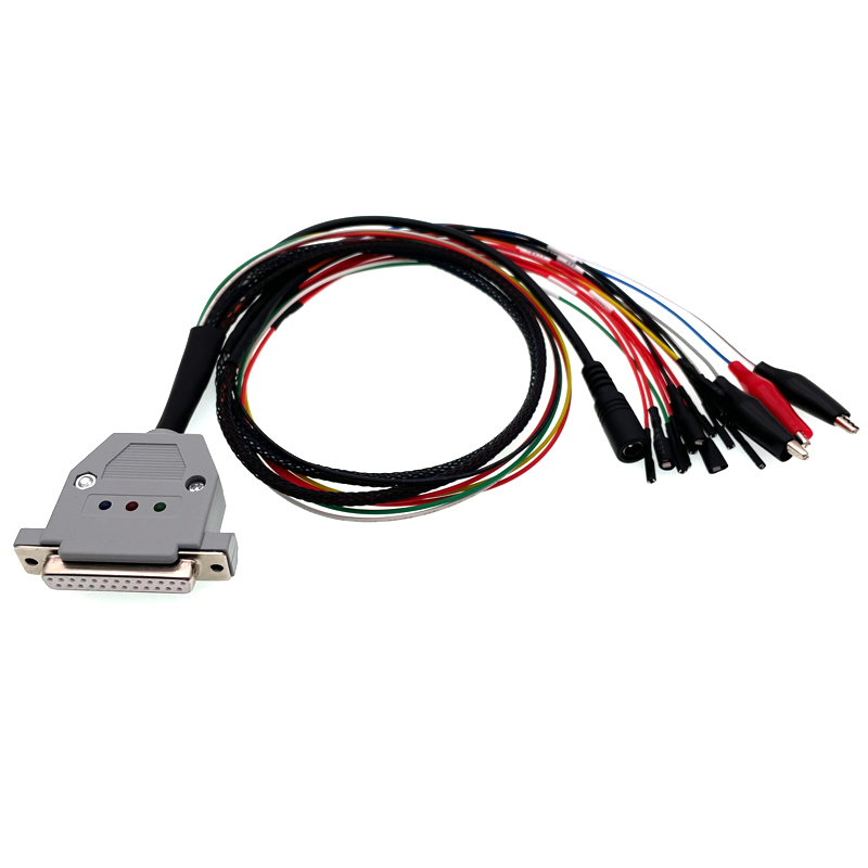 3 LED LIGHTS Boot Bench Cable DB25 ECU Bench Pinout Cable for SM2 PRO J2534 VCI Read and Write ECU BATT VCC KLINE CAN-L CAN-H