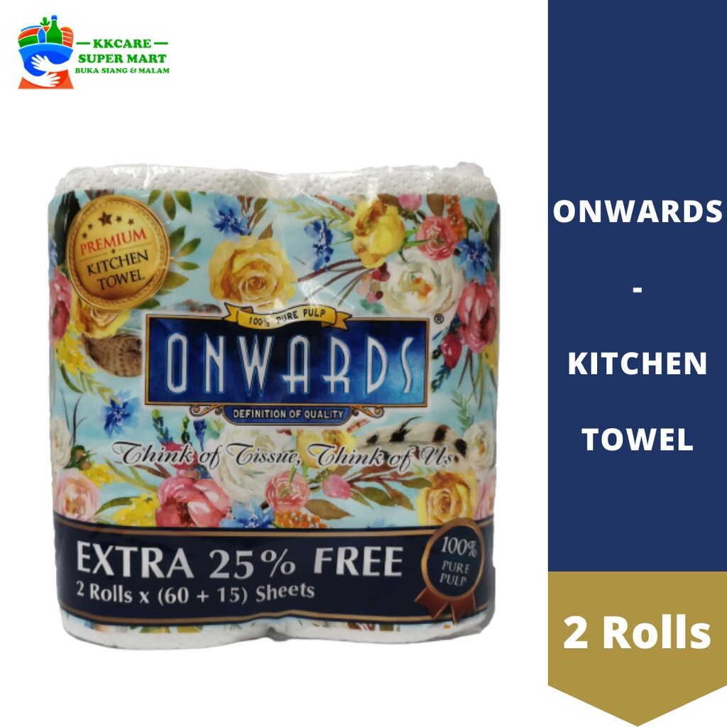 Onwards Kitchen Towel ( 2 Rolls x ( 60 + 15) Sheets Lazada