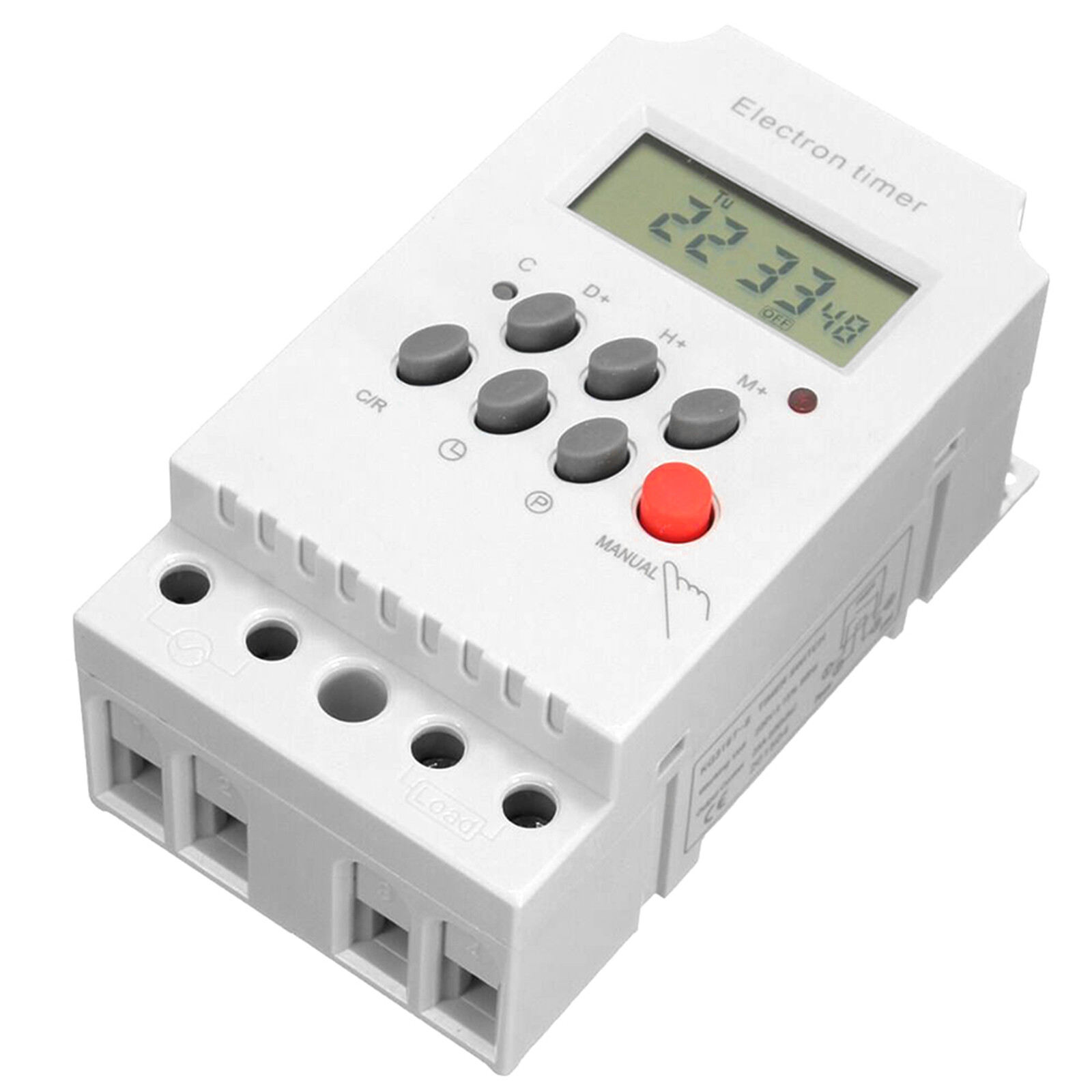 Bộ Hẹn Giờ Lập Trình Kỹ Thuật Số AC 220V 25A Cảm Biến Thông Minh, Din Đường Sắt Hẹn Giờ Điện Tử Thời Gian Chuyển Mạch Điều Khiển Với Đồng Hồ Hiển Thị LCD
