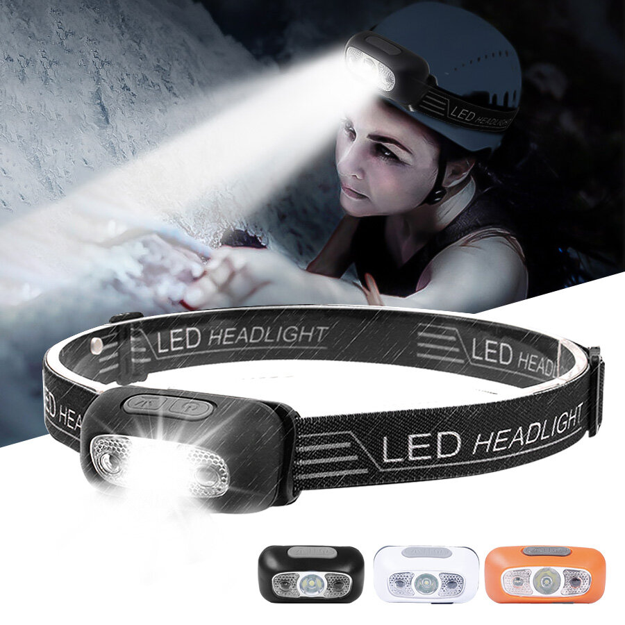 Mini Rechargeable LED Headlight Body Motion Sensor Headlight Camping Flashlight Head Light Torch Lamp USB
