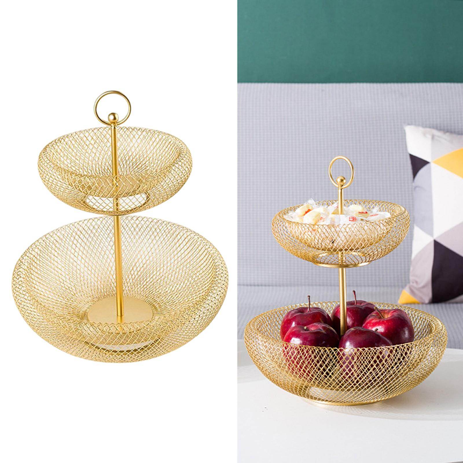 Blesiya 2 Tier Countertop Fruit Basket Vegetable Basket Fruit Holder for Storage