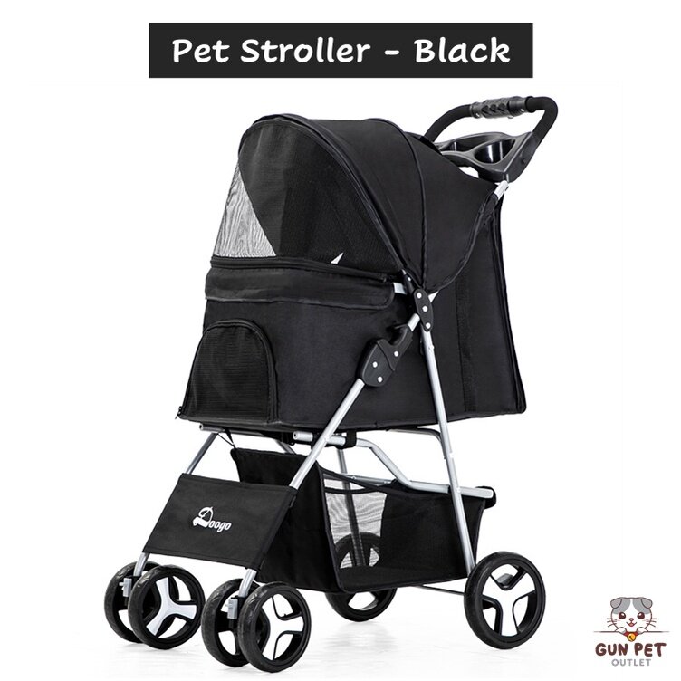 4 Wheel Pet Stroller Foldable 4 wheels Trolley Dog Cat Outdoor Carrier