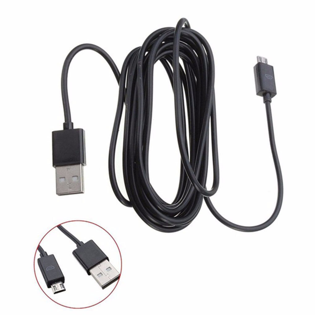 3M Micro USB Cable Black/White Charging Cord For Playstation 4 Game Controller
