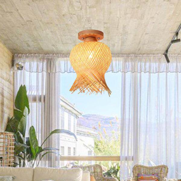 Bảng giá Baoblaze Đèn Trần Bằng Tre Dệt Tay Đèn Chùm Cố Định Bóng Đèn Treo Bằng Gỗ Phong Cách Nông Thôn Cho Phòng Ăn Trong Nhà Quán Trà Nhà Trang Trại Quán Bar