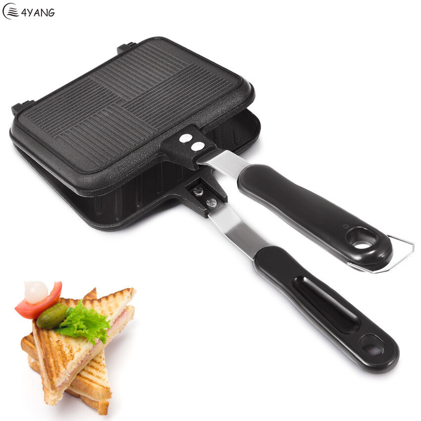Sandwich Toaster, Double Sided Pan Toasted Sandwich Maker Multifunctional Sandwich Toastie Maker Stovetop Sandwich Toaster Breakfast Maker Non Stick Baking Pan