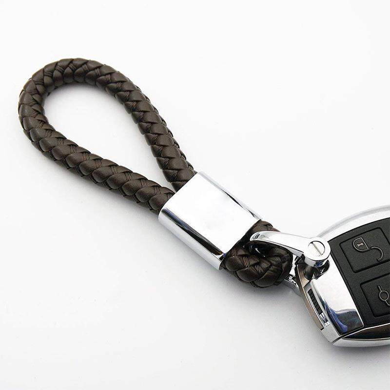 Black Leather Metal Alloy Red Honda Emblem Keychain Gift Decoration Accessories