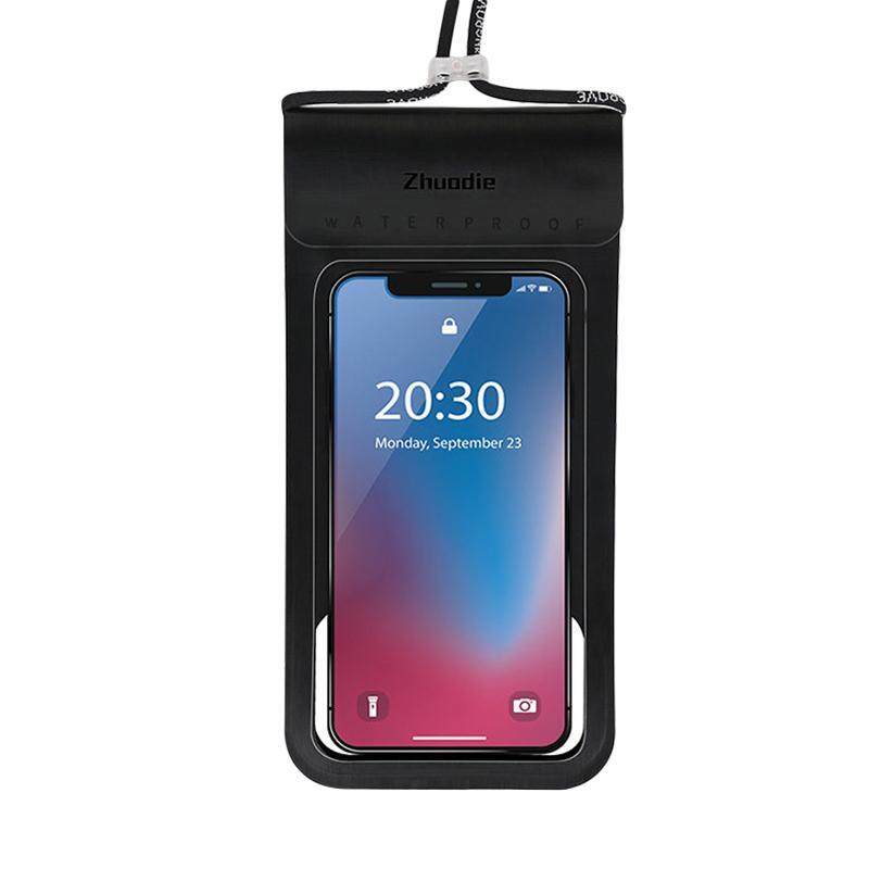 Silynew Menyelam Casing Ponsel Ponsel Tahan Air Tas empat Lapis Lipat Ponsel Tahan Air Tas TPU Tinggi Film Bening Layar Sentuh Kantung Ponsel untuk Iphone Samsung Huawei Xiaomi One Plus