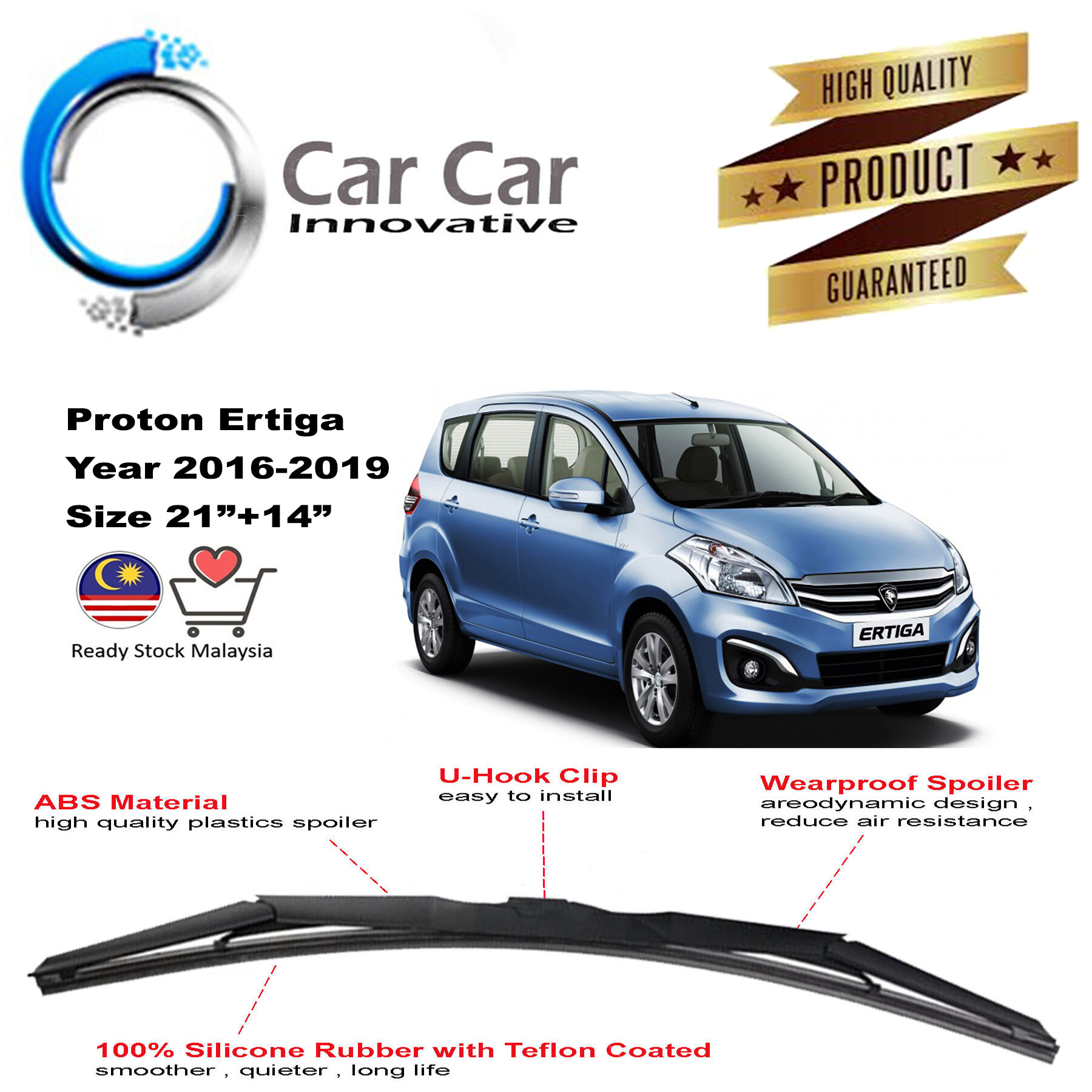 Proton Ertiga Wiper, Silicone Wiper Blades, Car Windshield, Year 2016