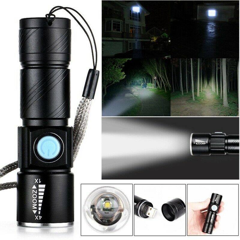 Bitak Đèn LED CREE MINI Siêu Sáng Đèn Pin Sạc USB Chiến Thuật Đèn