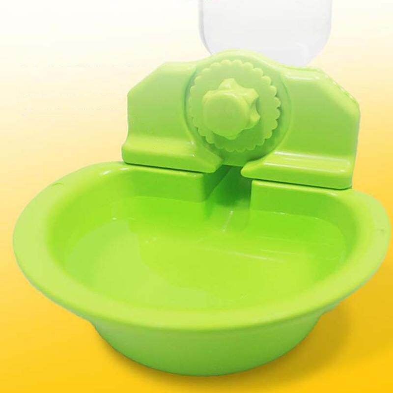 Pet Cage Hanging Type Automatic Drinking Bowl Drinking Feeding Water Cat Feeder with Refill Bottle Kitten Slow Eat 1pcs Pink/Green/White